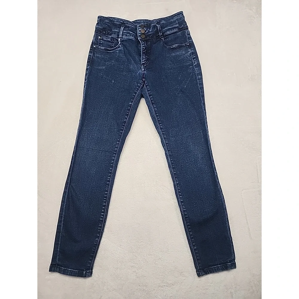 Ann Taylor The Skinny Ankle Curvy‎ Fit Jeans Women's Size 6 Dark Wash Blue